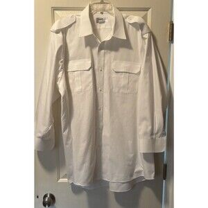 A Cut Above Sz 18.5 WHITE Pilot Uniform Shirts EUC Long Sleeve Relaxed
